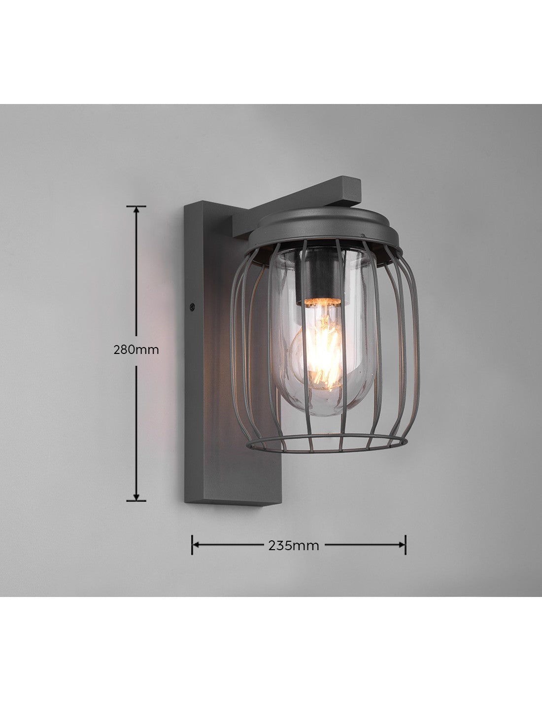 Aplique Tuela Linterna Antracita Malla Metálica IP44 Trio Lighting