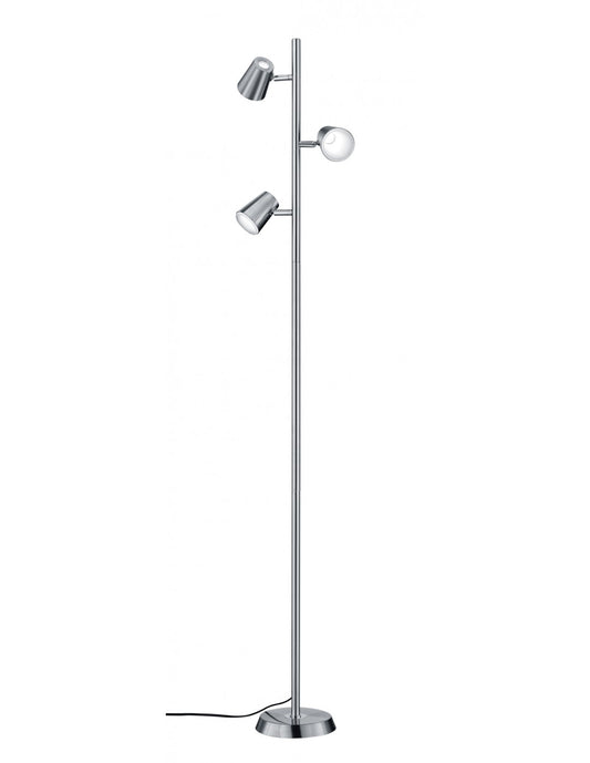 Lámpara de pie lineal con 3 focos LED Narcos Nichel Trio Lighting