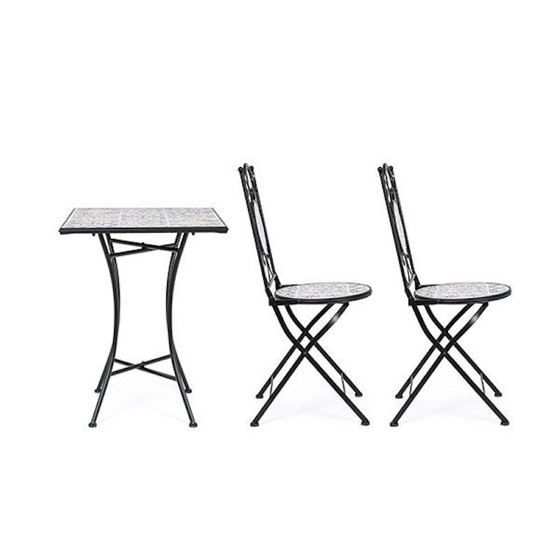 Bizzotto Erice Conjunto de Exterior en Acero y Cerámica 3PCS