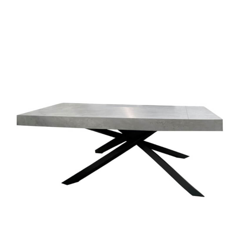Mesa extensible Hierro Gondar 160x90 hormigón