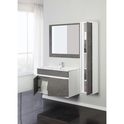 Composición de baño con dos puertas Línea Fabula Cemento Blanco 90x47x h57cm