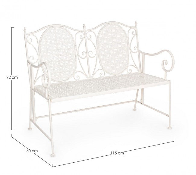 Banco plegable de acero de dos plazas Bianca EMILY 115x60x h92 cm