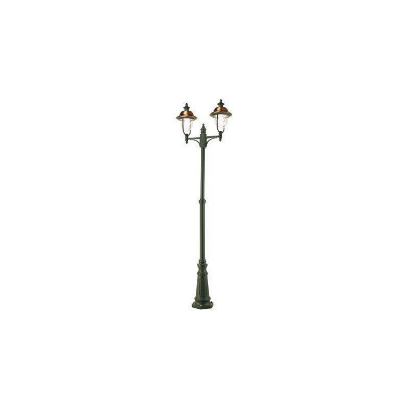 Poste con estructura de aluminio inyectado gris y cobre para uso exterior h. 244cm