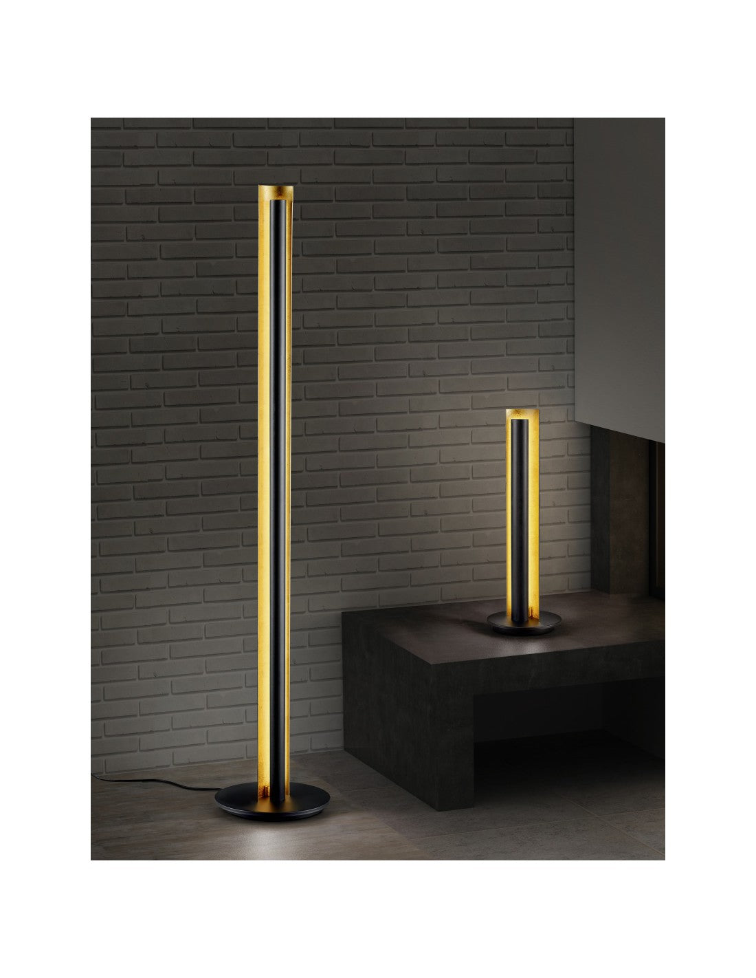 Lámpara de mesa LED moderna Texel Al. 47 cm negro y dorado Trio Lighting