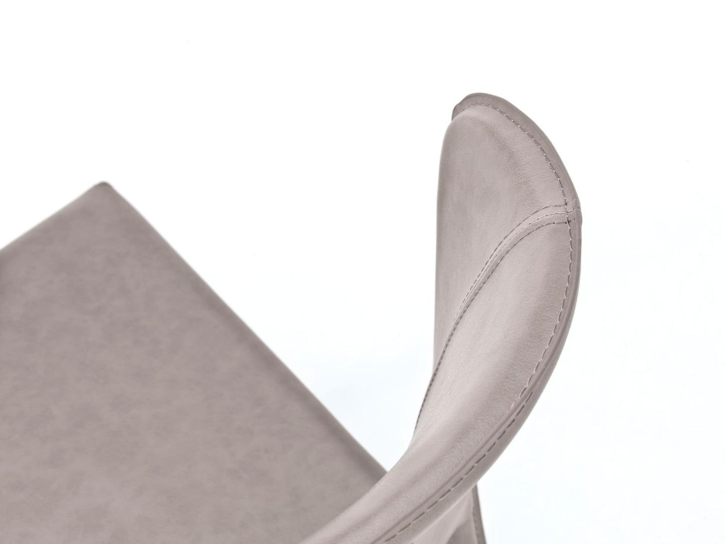4x Silla en símil piel y asiento gris claro 49x56x82h cm