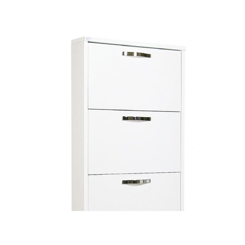 Zapatero Slim Fresno Blanco en madera melamina 5 solapas 180x65x15 cm