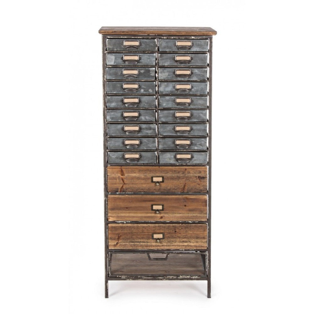 Cómoda OFFICINA en acero y madera 129,5h cm