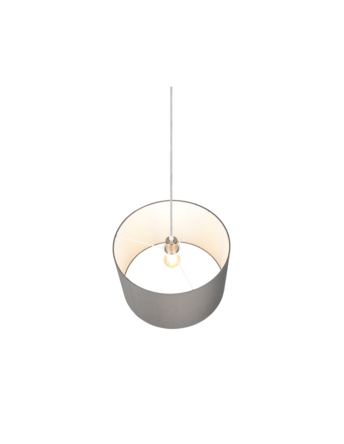 Lámpara Colgante Única Hotel Gris Pantalla Ø40 cm Trio Lighting