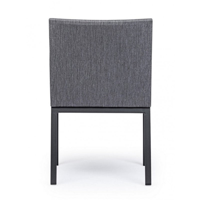 Silla de exterior con reposabrazos en tejido Antracita OWEN JX55 55x62x h82 cm