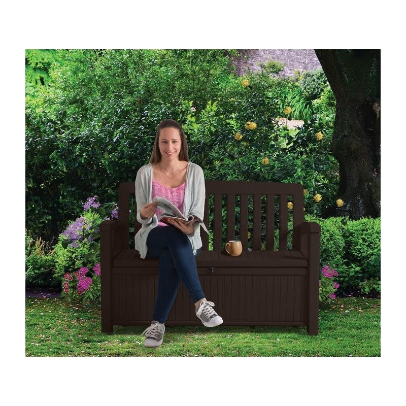 Cómoda de resina con acabado efecto madera, color Grafito 132,7x61,2xh. 89cm