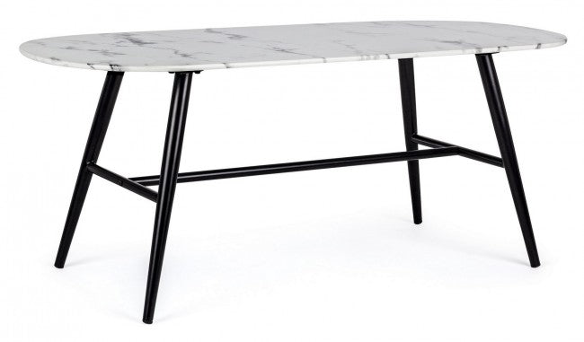 Mesa ovalada de mármol efecto mármol 110x50x45h cm