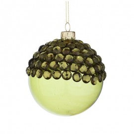 Bola navideña de cristal JEWEL verde Bola de Navidad de 8 cm