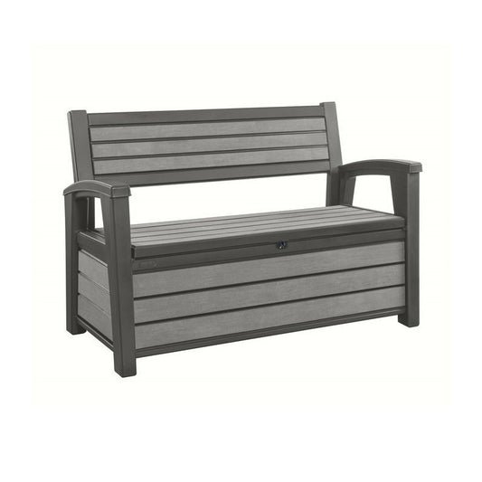 Cómoda de resina con acabado efecto madera HUDSON BENCH Grafito 132,7x61,2xh.89 cm