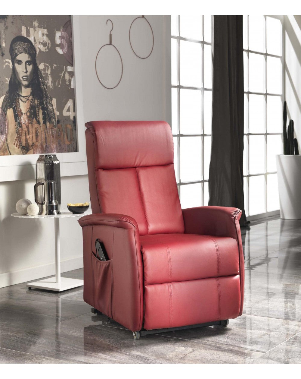 Sillón con 2 motores Rojo 75 cm x 82 cm H. 110 cm