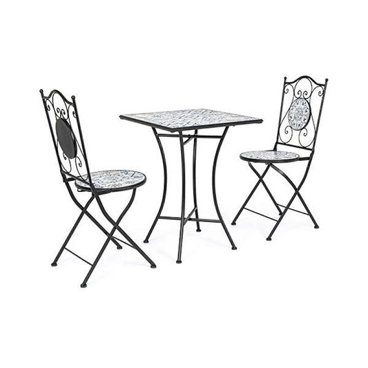 Bizzotto Erice Conjunto de Exterior en Acero y Cerámica 3PCS
