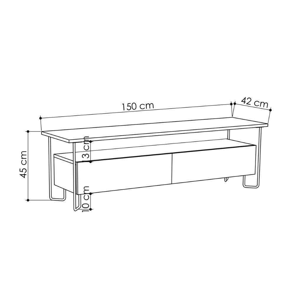 Mueble TV Cornea con dos puertas antracita