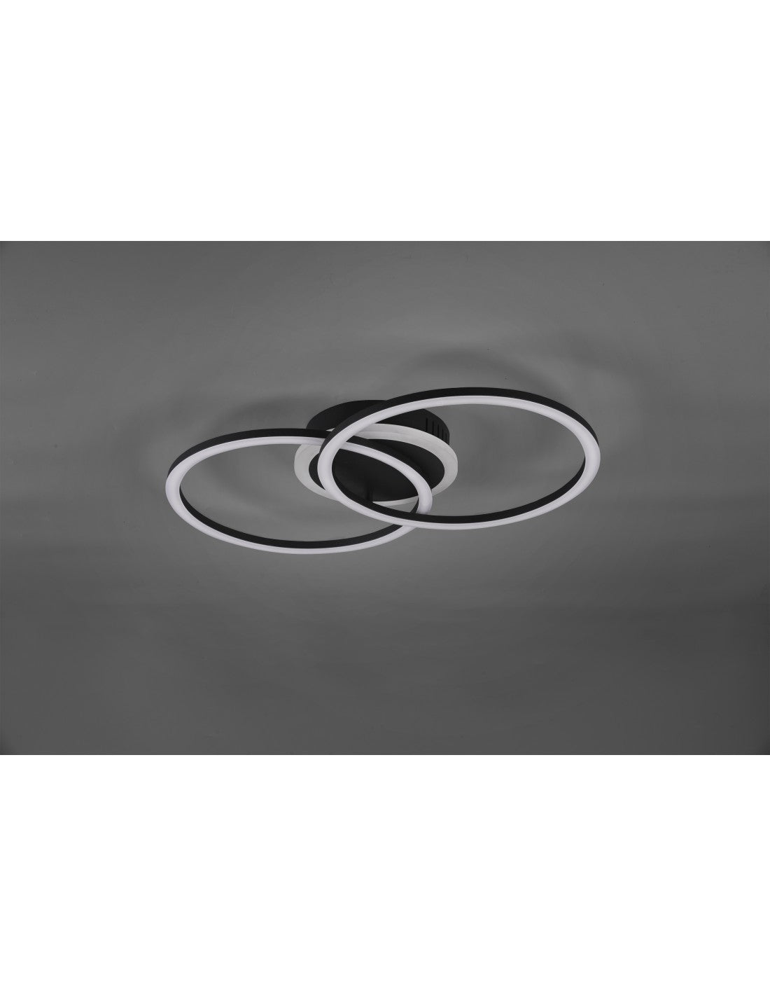 Venida Plafón LED Doble Círculo Negro 25w Regulable L50 cm Trio Lighting