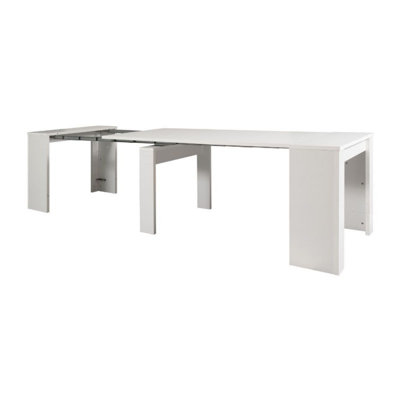 Mesa consola extensible blanca BAKU 78x54-252x h78 cm