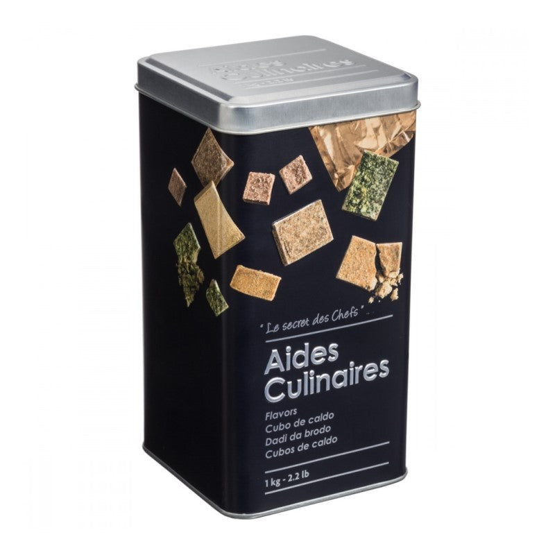 Recipiente de cocina de hierro negro para cubitos de caldo 1kg 8,8x8,8x h7 cm