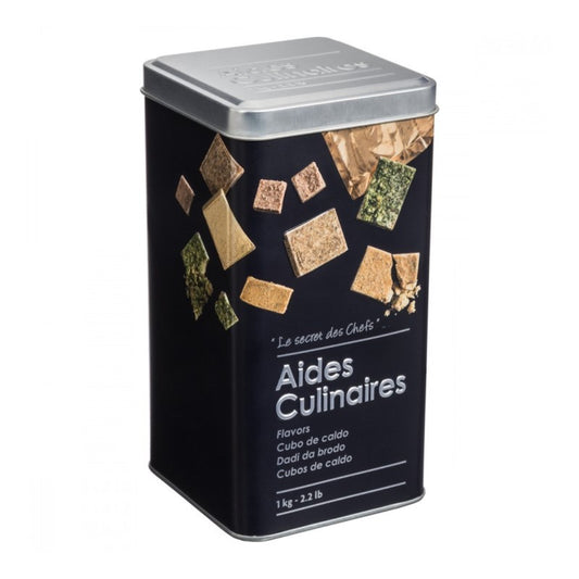 Recipiente de cocina de hierro negro para cubitos de caldo 1kg 8,8x8,8x h7 cm