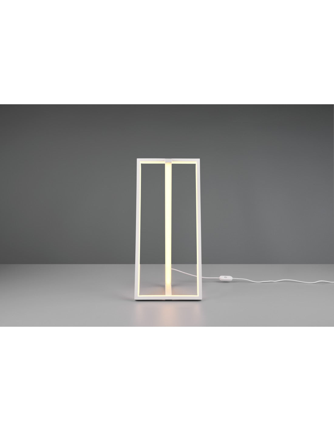 Lámpara de mesa cuadrada moderna con atenuador táctil LED Edge White Trio Lighting