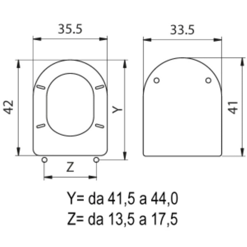 Tapa de inodoro Apto para Esedra con bisagras metálicas ajustables