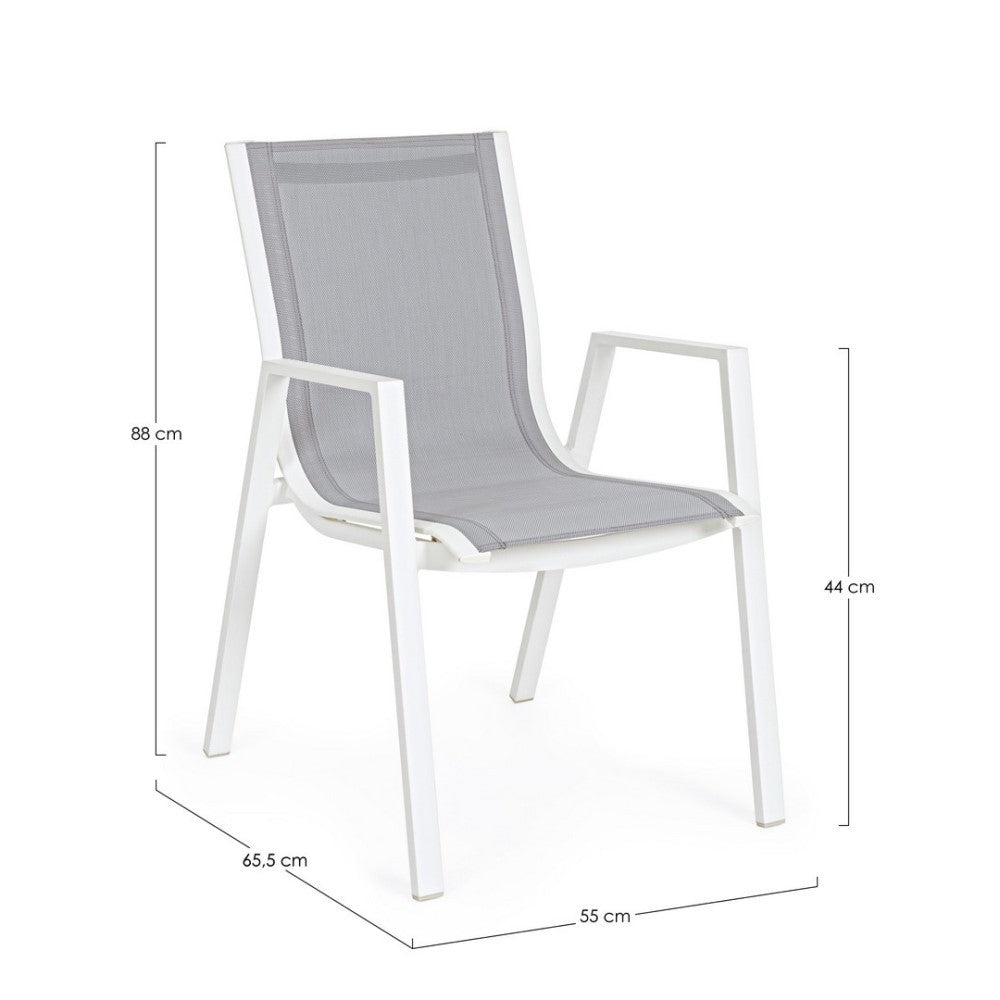 Silla Pelagius blanca con reposabrazos