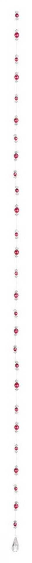 12x Hilo de Perlas C-Drop Rojo 180cm
