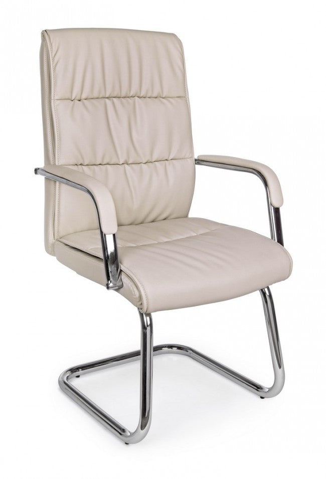 Sillón de oficina Sydney Tortora de ecopiel con brazos