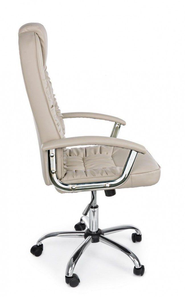 Sillón de oficina Dehli en ecopiel gris paloma