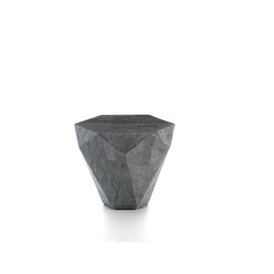 Mesa de centro moderna de piedra gris 60 x 60 xh 50 cm