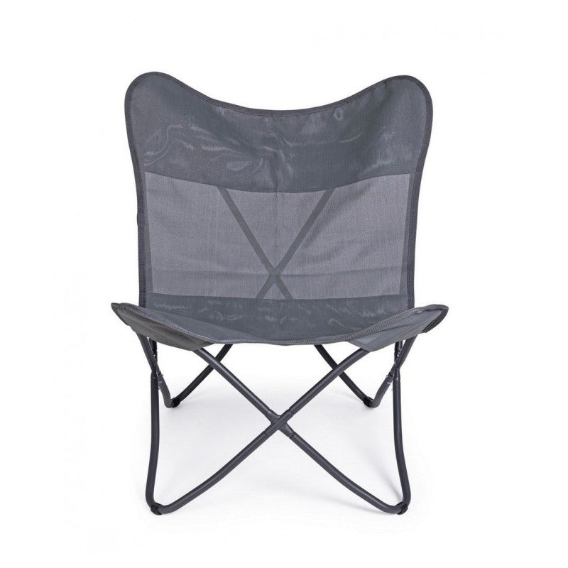 Sillón camping mariposa Gabicce gris 77,5x81x89h cm
