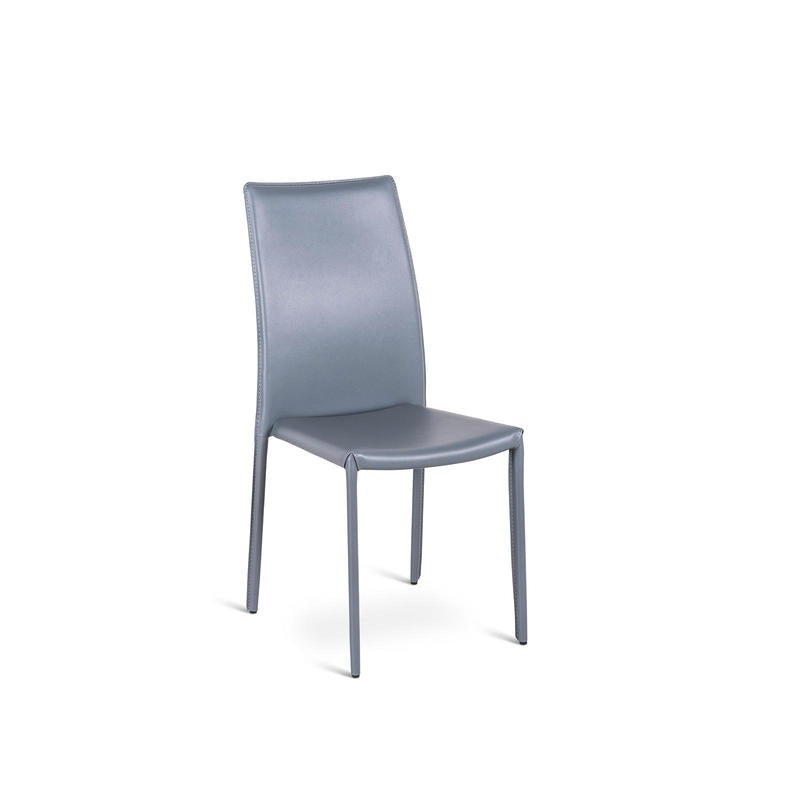 Silla en símil piel gris oscuro con estructura de metal revestido 41x42xh.95 cm 