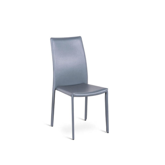 Silla en símil piel gris oscuro con estructura de metal revestido 41x42xh.95 cm 