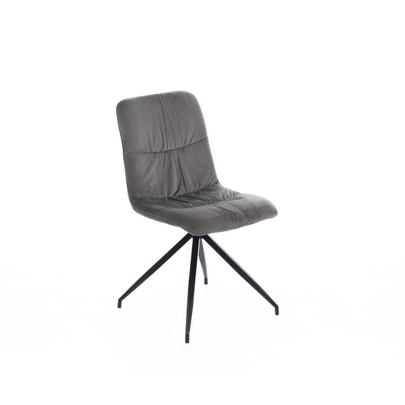 Silla en tejido microfibra efecto terciopelo gris oscuro 43x38xh. 86,5 centímetros 