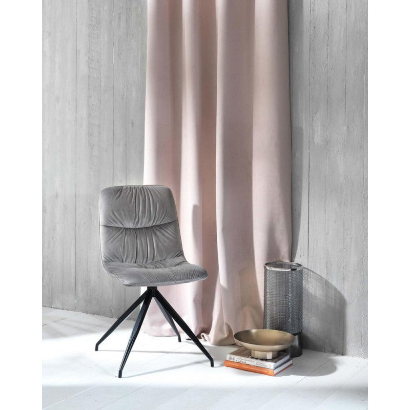 Silla en tejido microfibra efecto terciopelo gris oscuro 43x38xh. 86,5 centímetros 