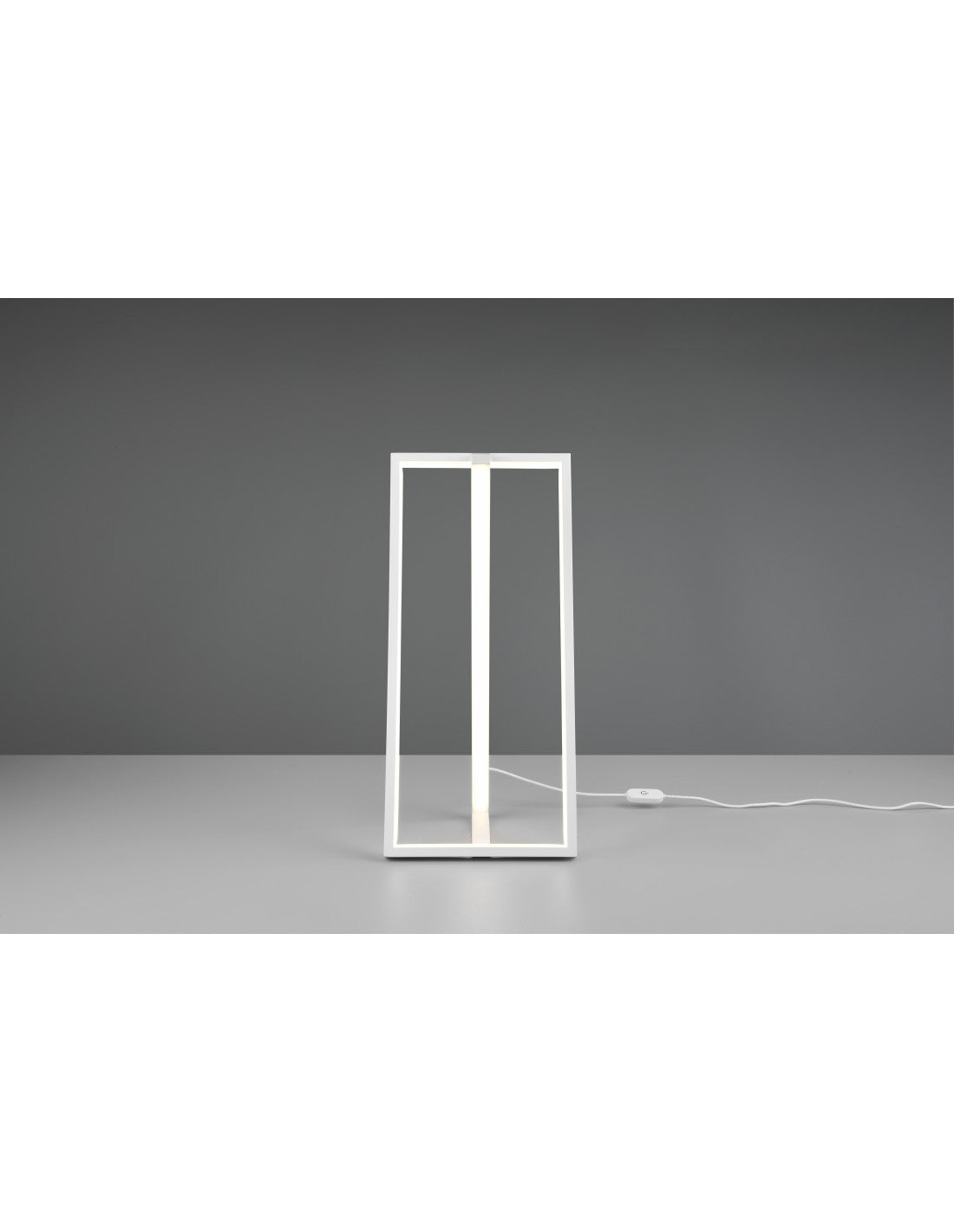 Lámpara de mesa cuadrada moderna con atenuador táctil LED Edge White Trio Lighting
