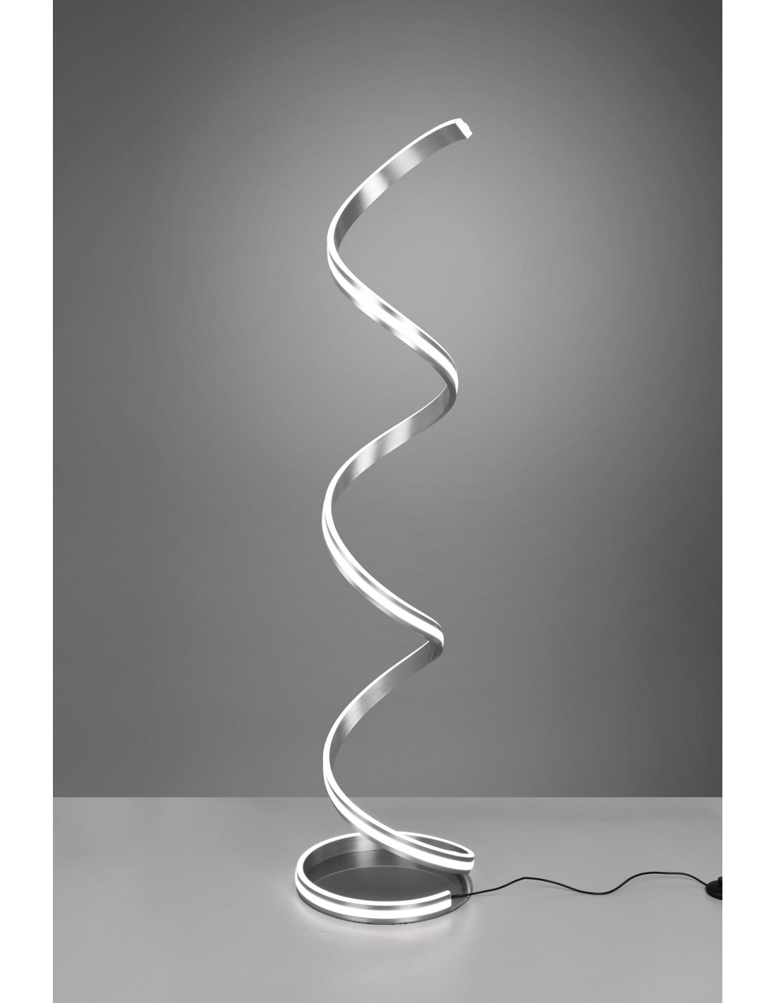 Lámpara de pie moderna Yara Spirale níquel Led Dimmer Trio Lighting