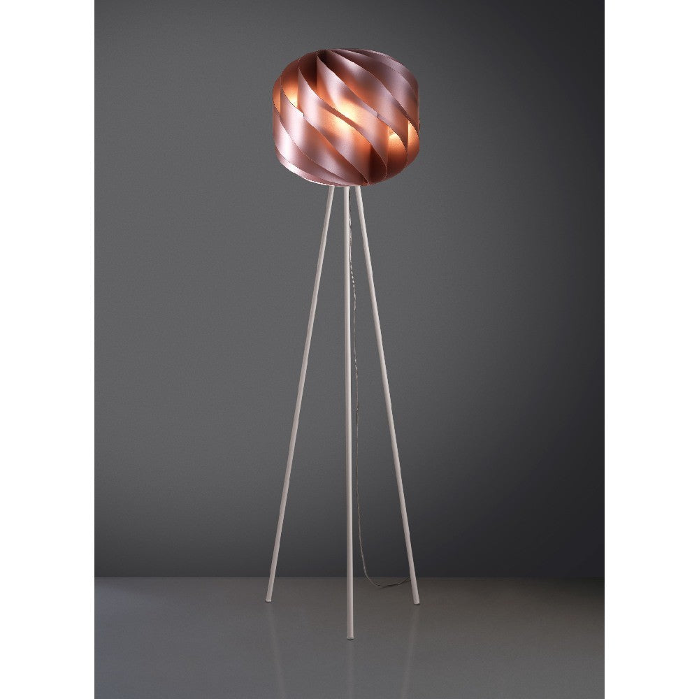 Lámpara de pie trípode de metal rosa cm. 40 x 163h