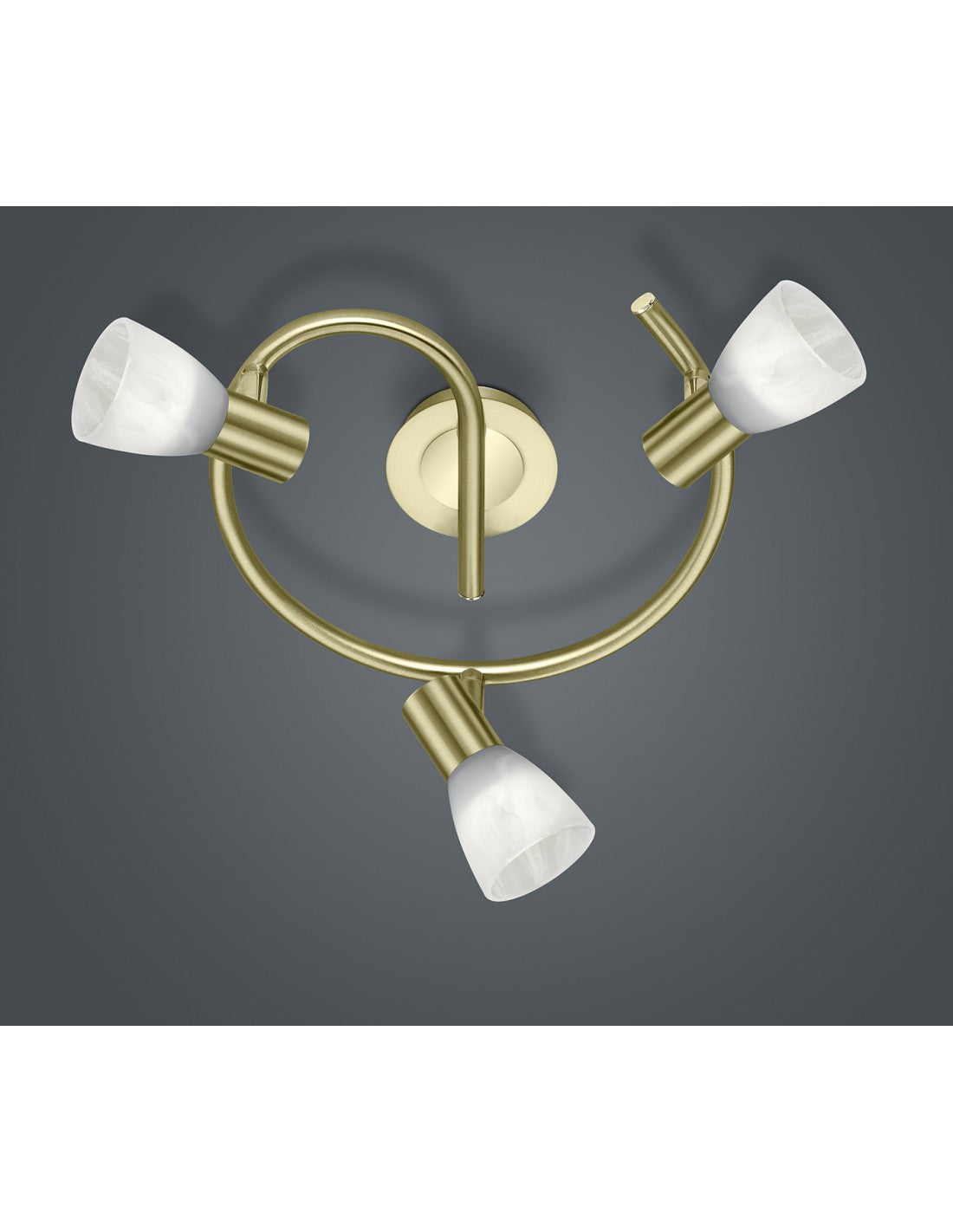 Lámpara de techo 3 focos de cristal ajustables Molinete Levisto Brass Trio Lighting