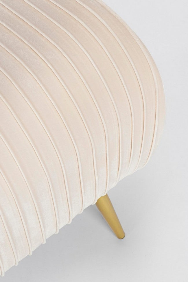 Banco Selena Crema 2 plazas terciopelo 129x45,5x48 cm
