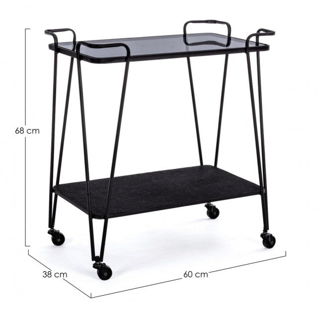 Carro Zaira de metal negro.