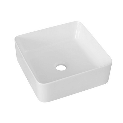 Lavabo sobre encimera 34,5 x 34,5 cm, color blanco