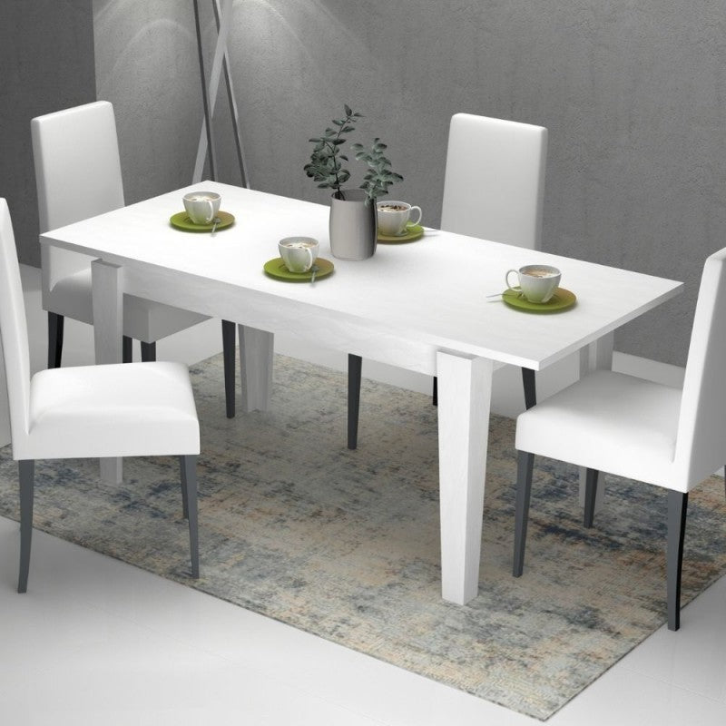 Mesa Extensible Alerce Blanco MEGARON 120-160X80 cm