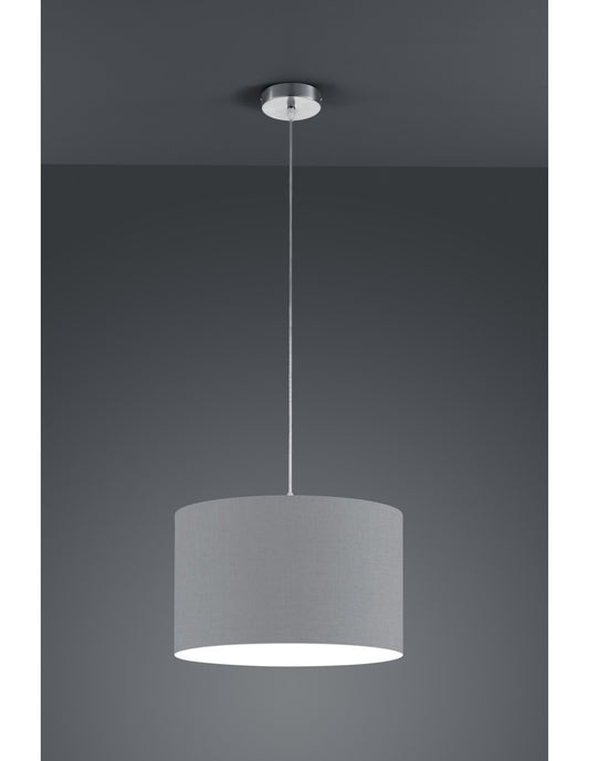 Lámpara Colgante Única Hotel Gris Pantalla Ø40 cm Trio Lighting