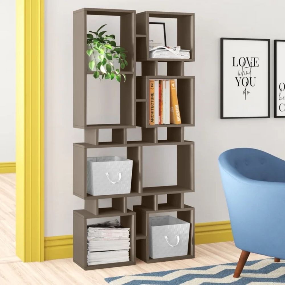 Librería Rail gris tórtola doble cara 79x166,5