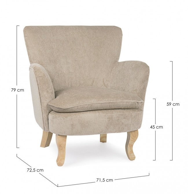 Sillón estilo vintage gris tórtola