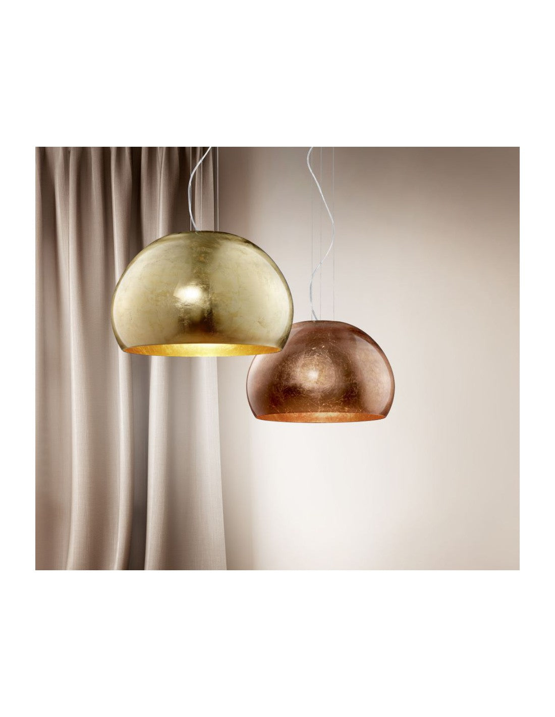 Lámpara de Suspensión Moderna Cristal Ópalo Dorado Ø51 cm Ontario Trio Lighting