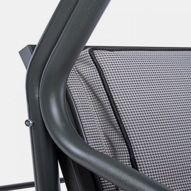 Columpio de acero de tres plazas Antracita GRELY 190x120x h185 cm