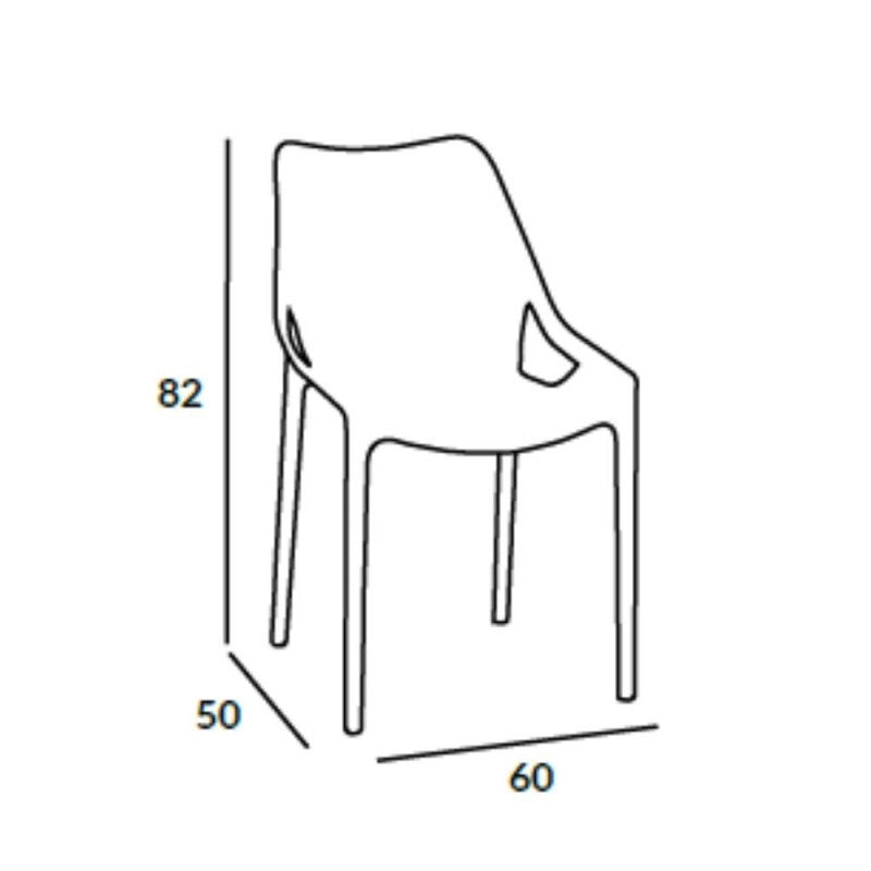 Silla de polipropileno blanco BILROS 60x50x h82 cm